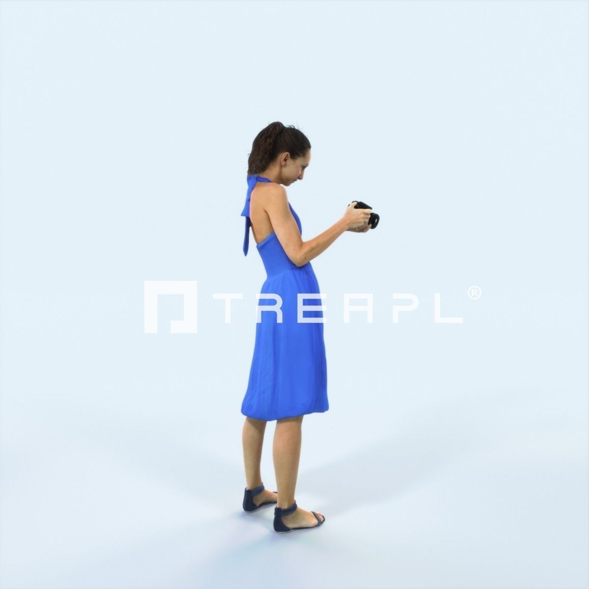 Mirage 13H Summer Camera Photographer Casual Woman Low-poly 3D model_3