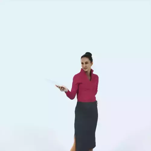 Mirage 17L Documents Handing Handing Business Woman Low-poly 3D model