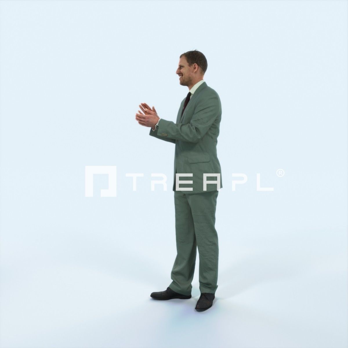 Mistery 07L Clapping Elegant Man Low-poly 3D model_5