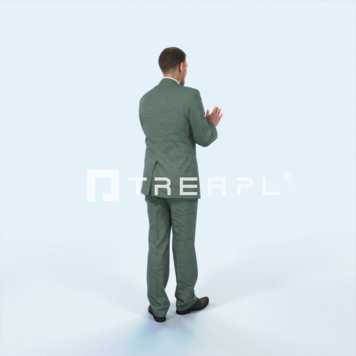 Mistery 07L Clapping Elegant Man Low-poly 3D model_3