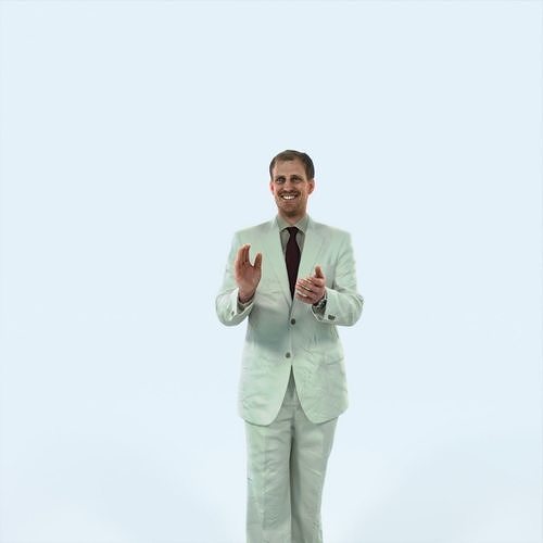 Mistery 07D Clapping Elegant Man Low-poly 3D model