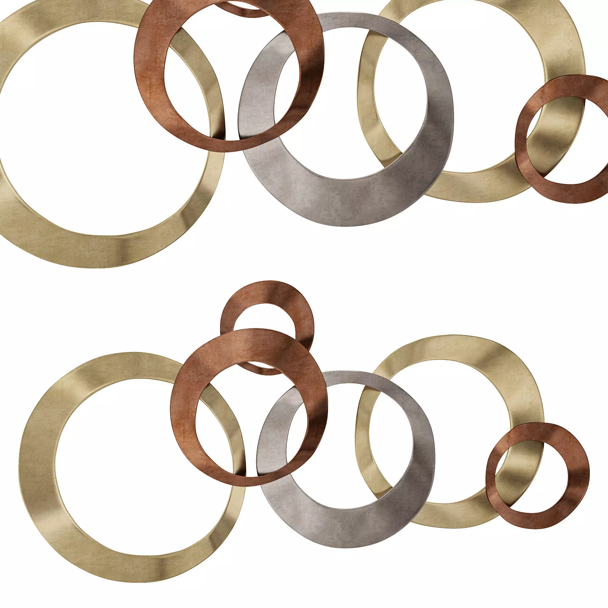 Orren ellis multi metallic ring wall decor  3D model_0
