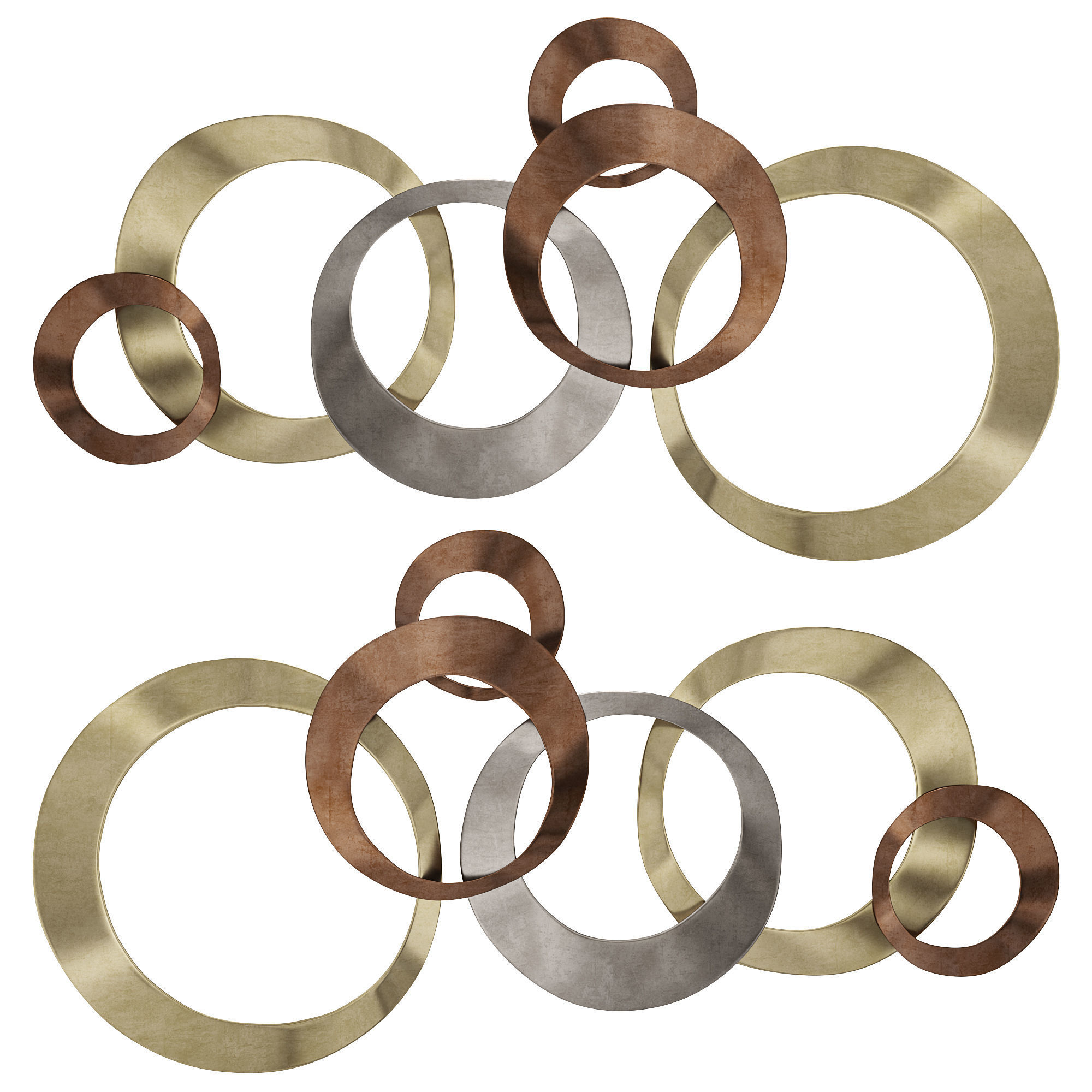 Orren ellis multi metallic ring wall decor  3D model_1