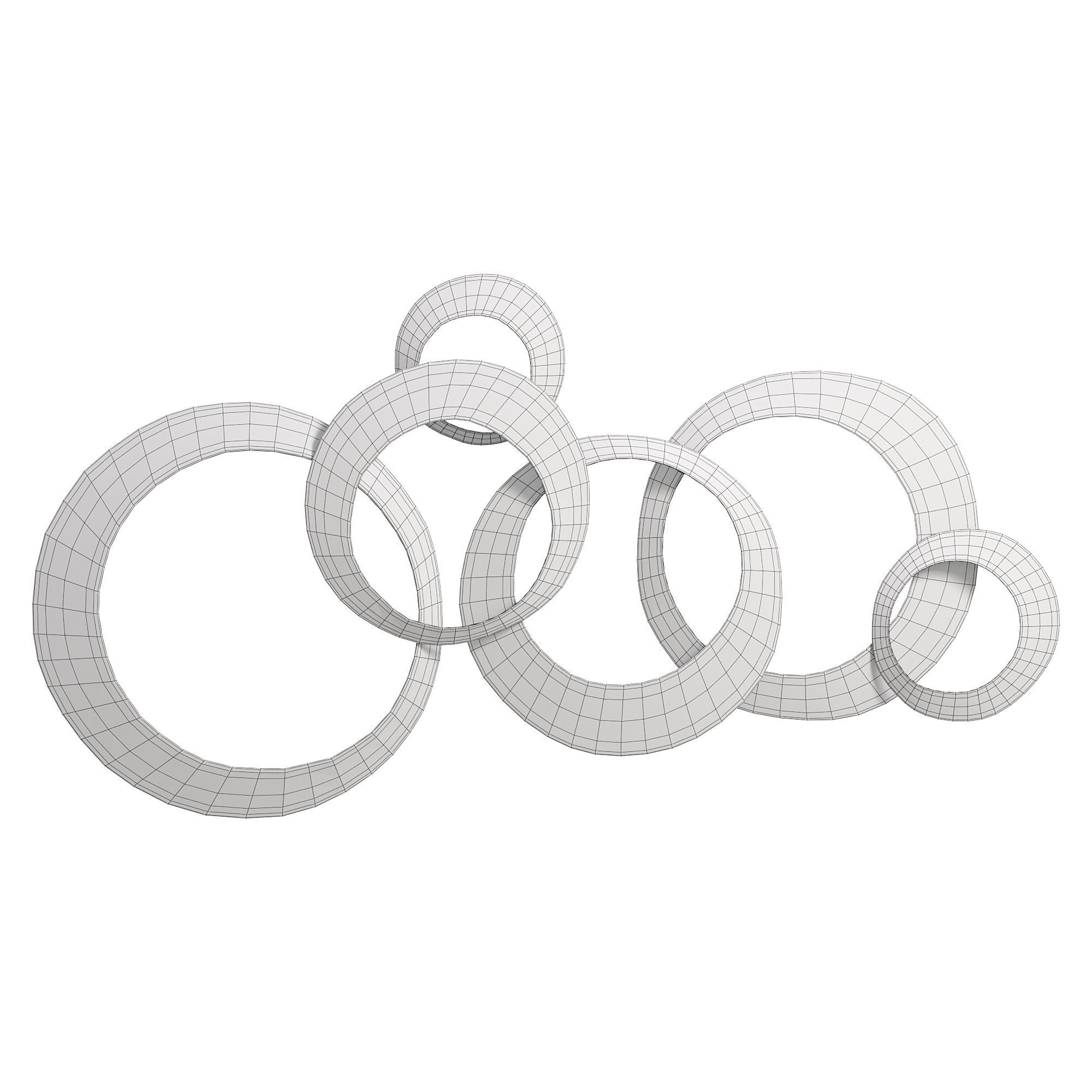 Orren ellis multi metallic ring wall decor  3D model_3