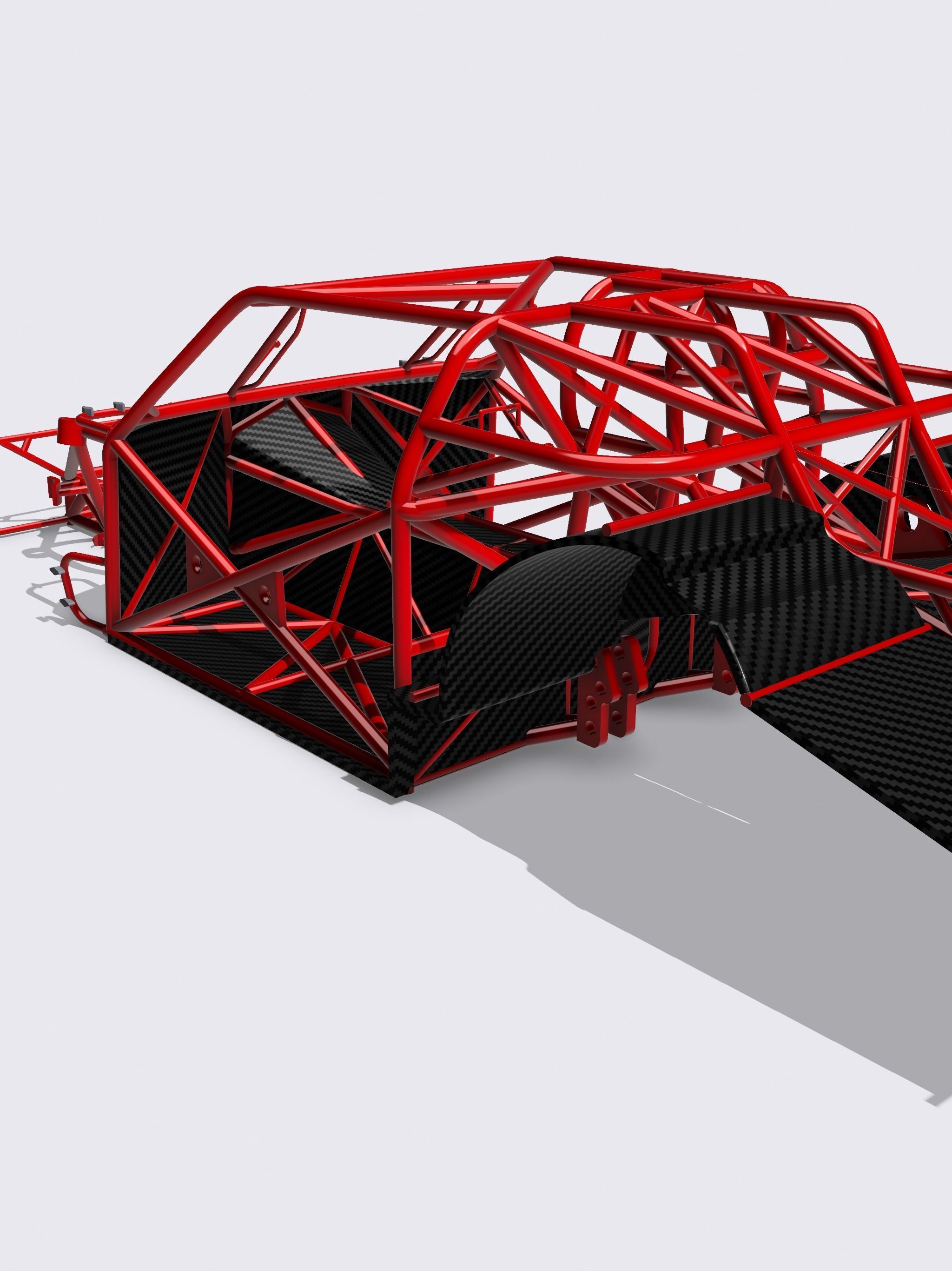 VC Valiant Promod tubular chassis with floors tubs firewall 3D print model_1