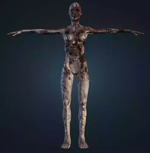 Zombies with running on all fours Crawl animation Low poly PBR