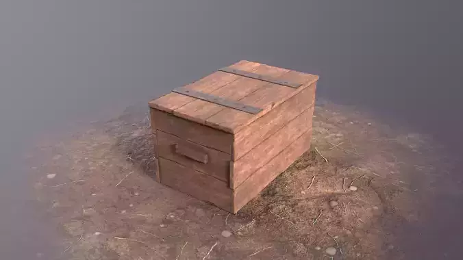 Wooden Chest Crate  Low poly  3D model  Game Ready