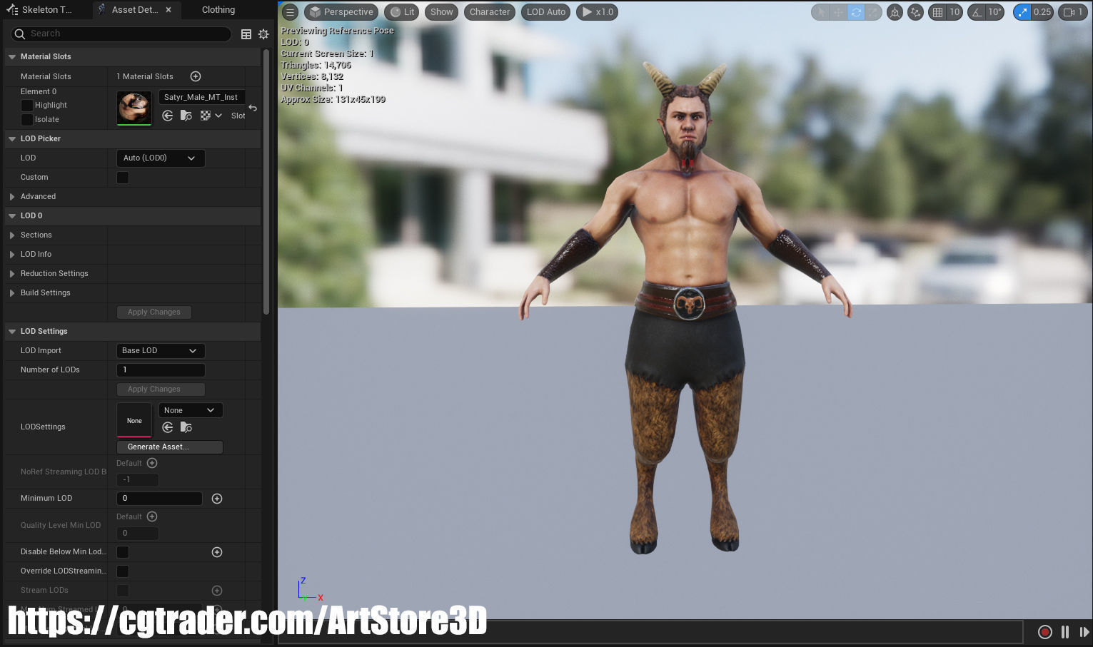Satyr Pack - Male - Female Low-poly 3D model_37