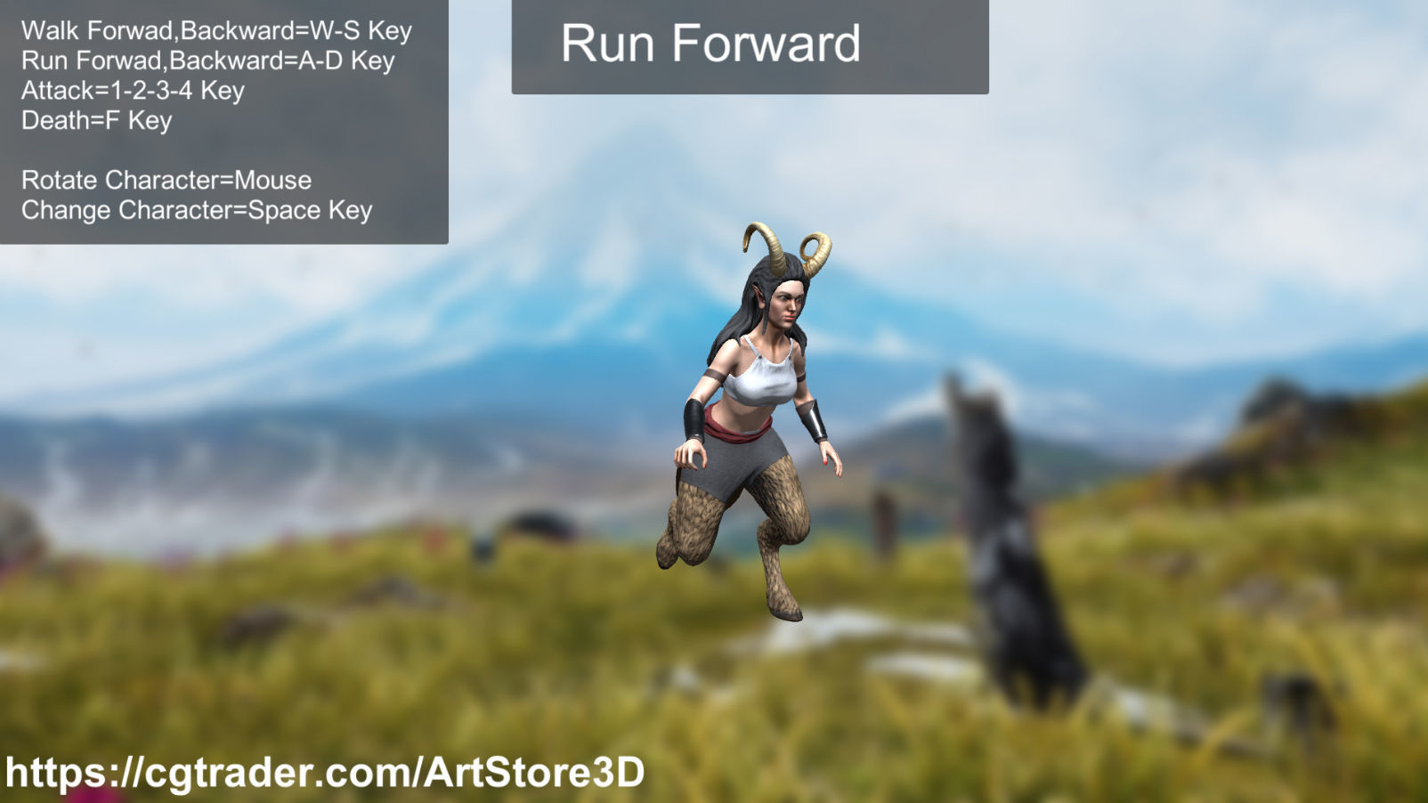 Satyr Pack - Male - Female Low-poly 3D model_77