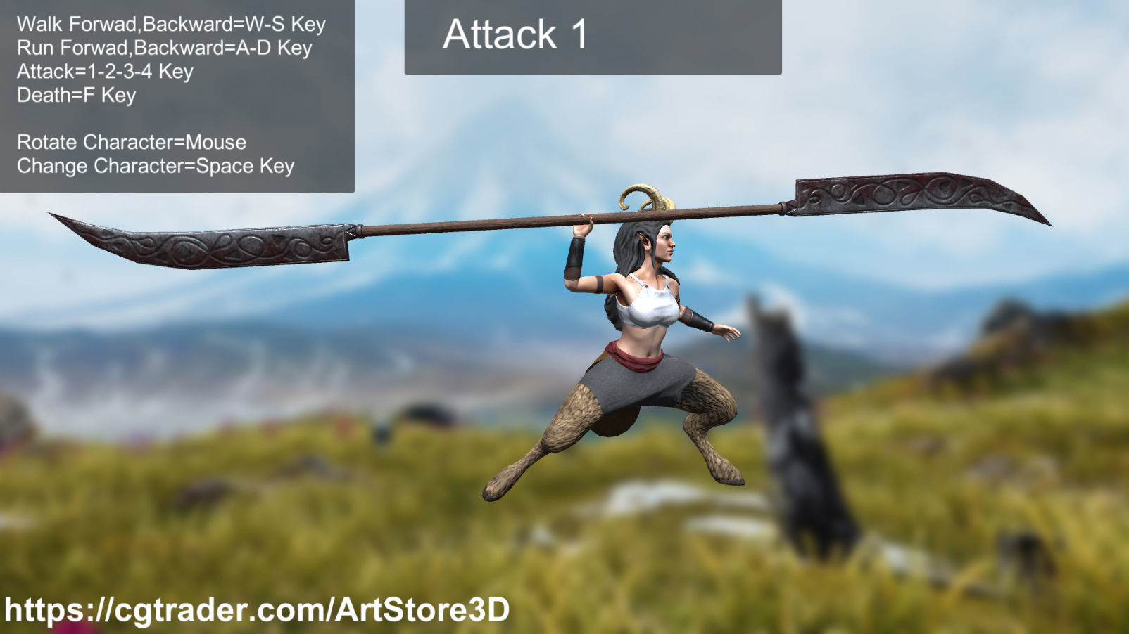 Satyr Pack - Male - Female Low-poly 3D model_72