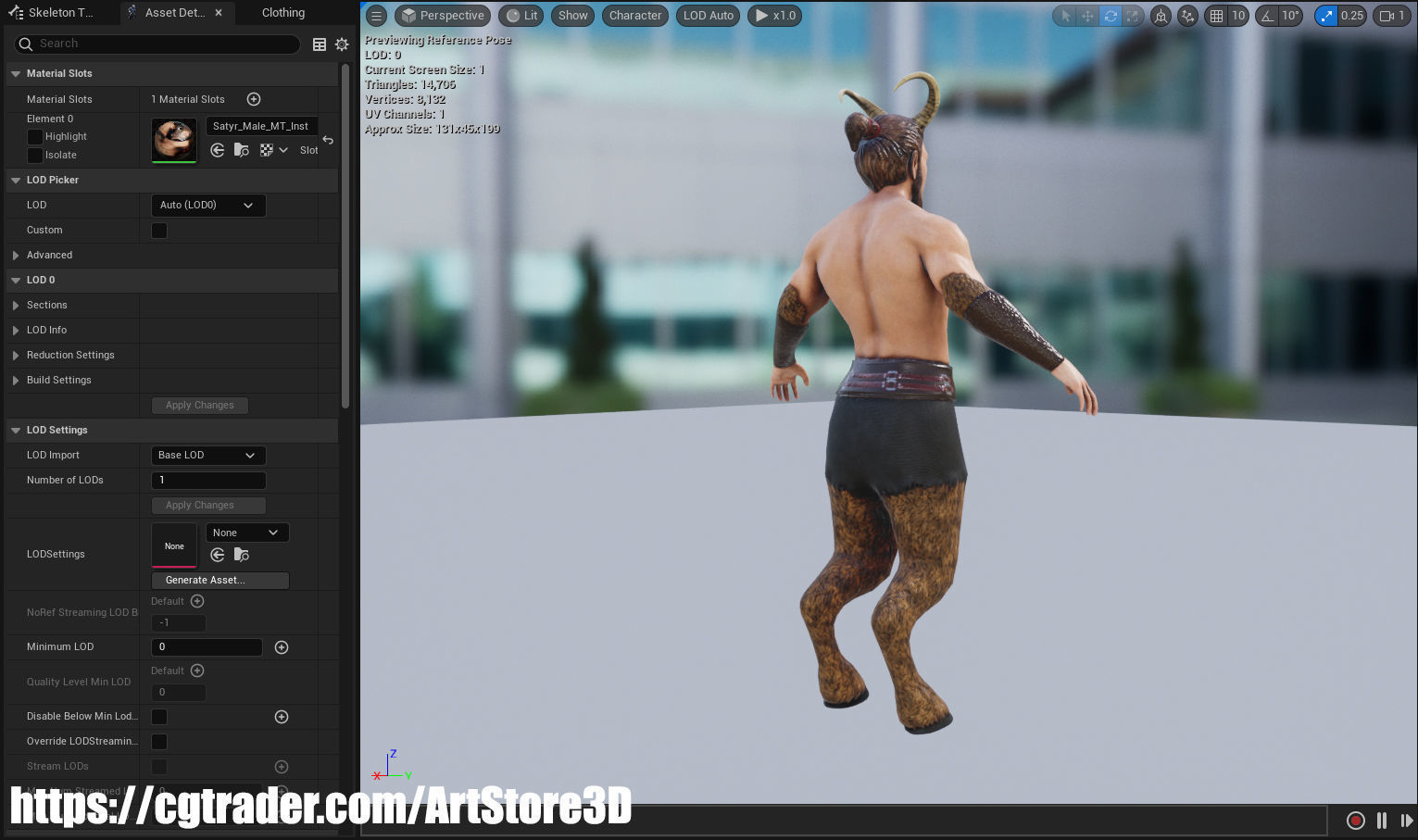 Satyr Pack - Male - Female Low-poly 3D model_35