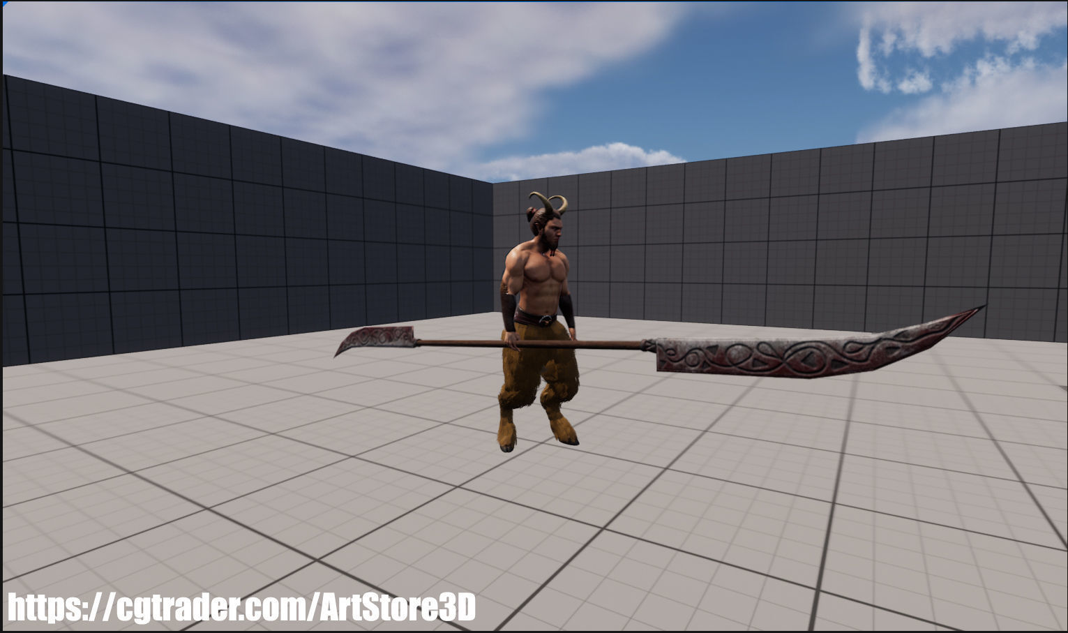 Satyr Pack - Male - Female Low-poly 3D model_48