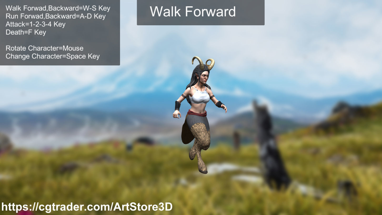 Satyr Pack - Male - Female Low-poly 3D model_75