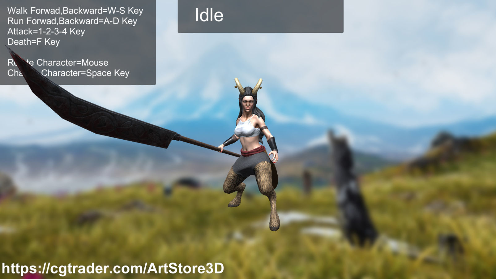 Satyr Pack - Male - Female Low-poly 3D model_67