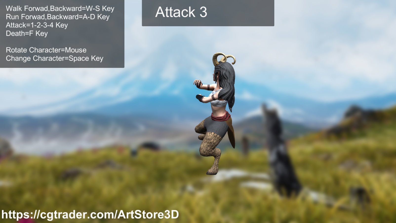 Satyr Pack - Male - Female Low-poly 3D model_81