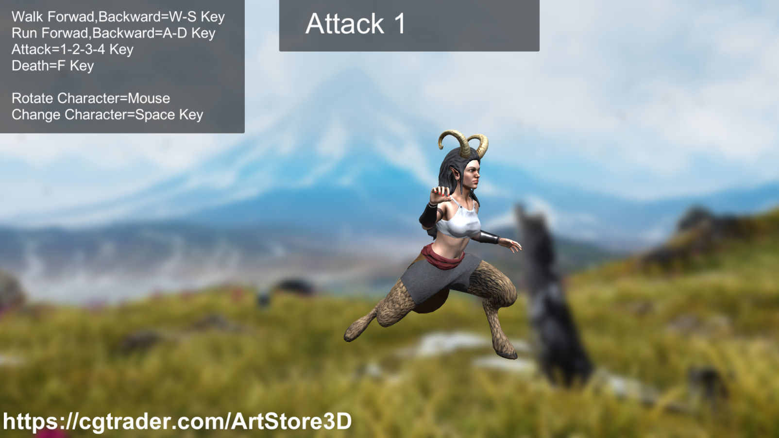 Satyr Pack - Male - Female Low-poly 3D model_79