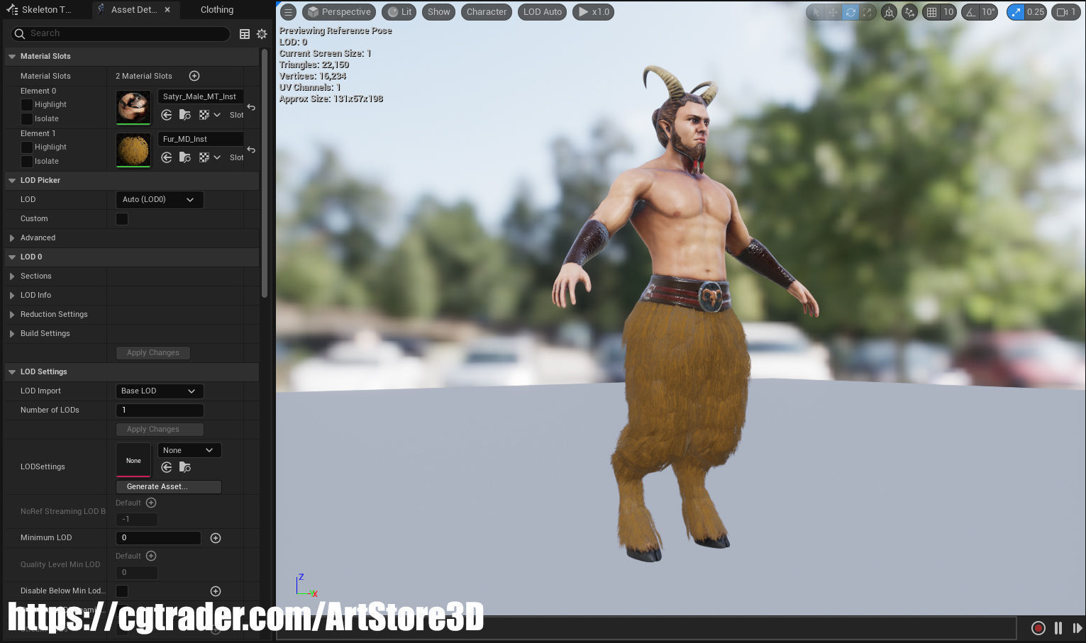 Satyr Pack - Male - Female Low-poly 3D model_38