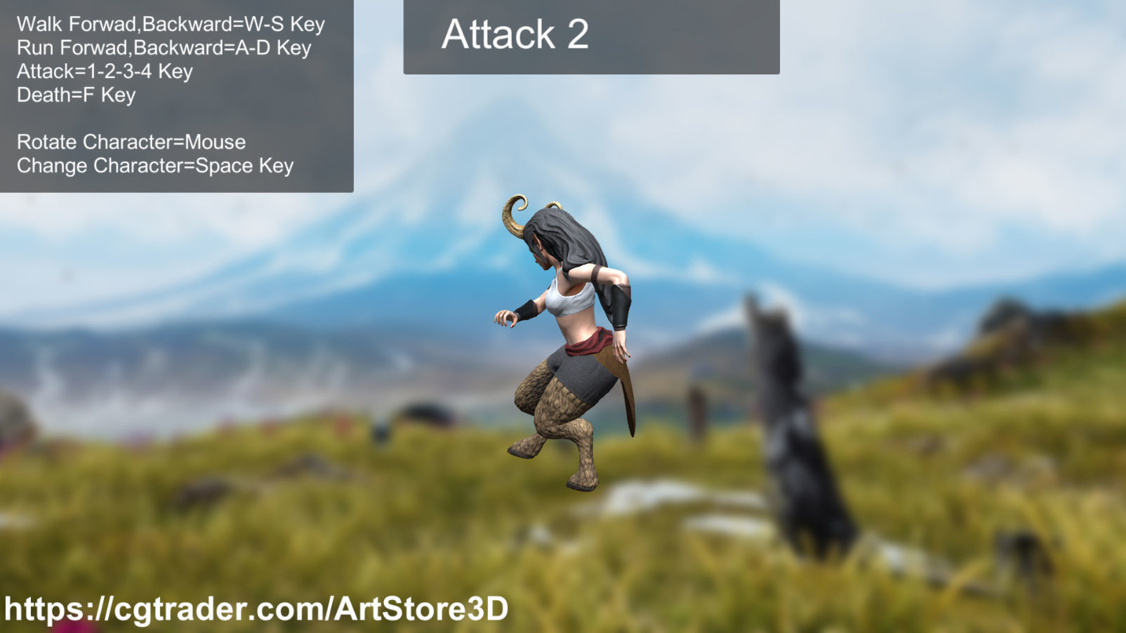 Satyr Pack - Male - Female Low-poly 3D model_80