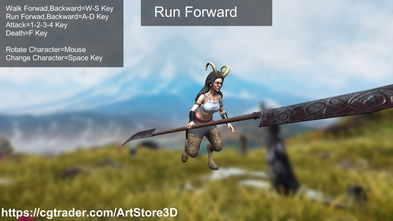 Satyr Pack - Male - Female Low-poly 3D model_70