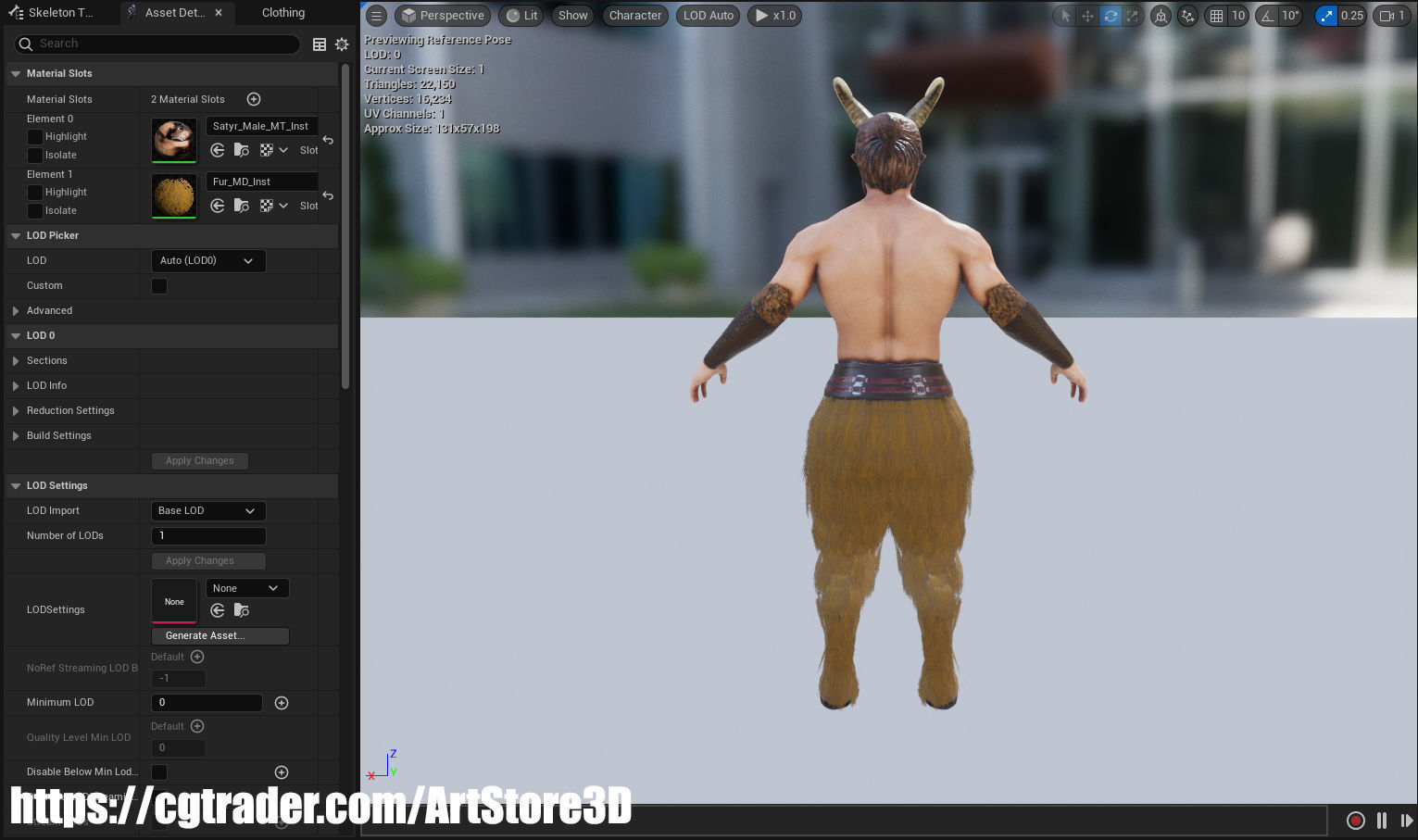 Satyr Pack - Male - Female Low-poly 3D model_39