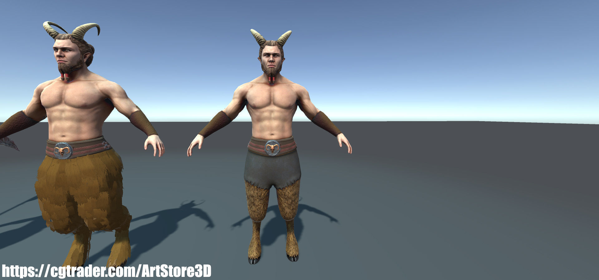 Satyr Pack - Male - Female Low-poly 3D model_23