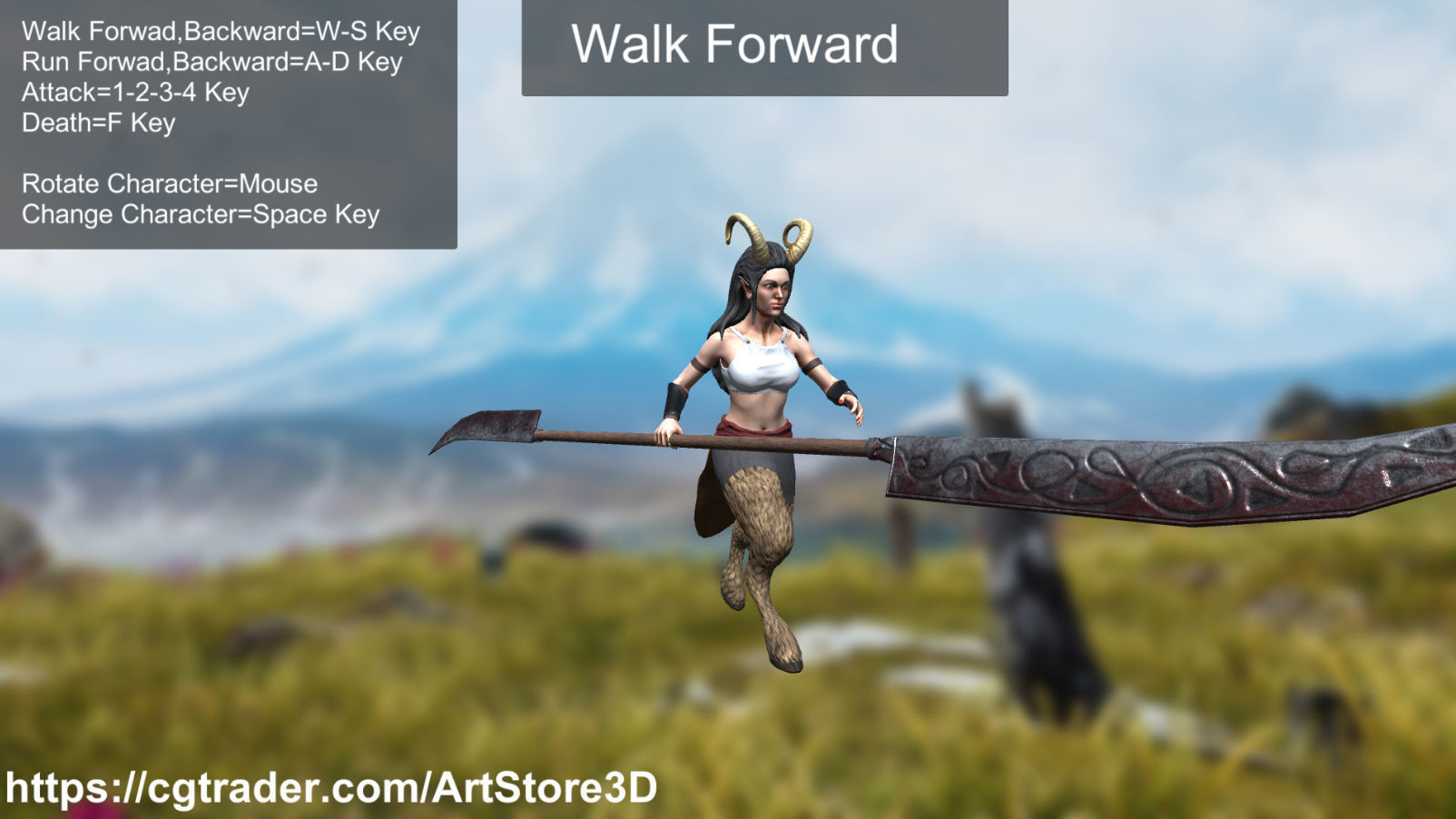 Satyr Pack - Male - Female Low-poly 3D model_68