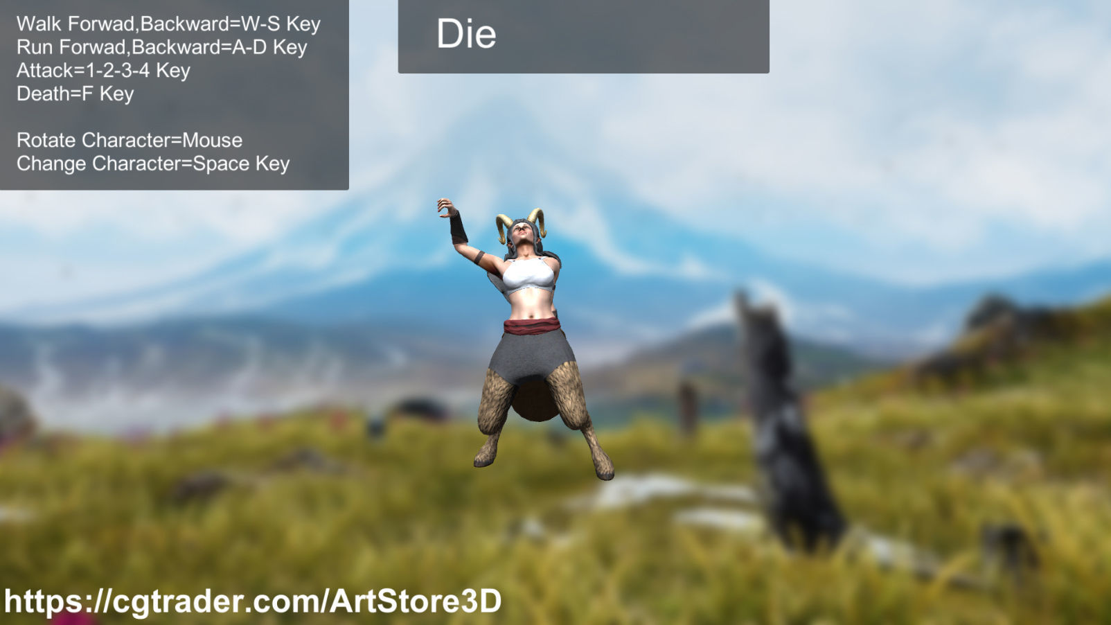 Satyr Pack - Male - Female Low-poly 3D model_66