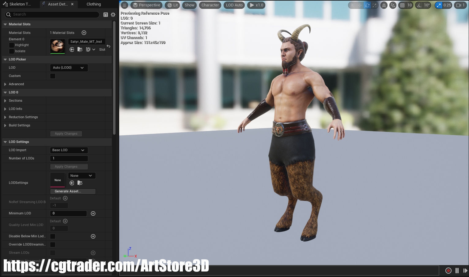 Satyr Pack - Male - Female Low-poly 3D model_34