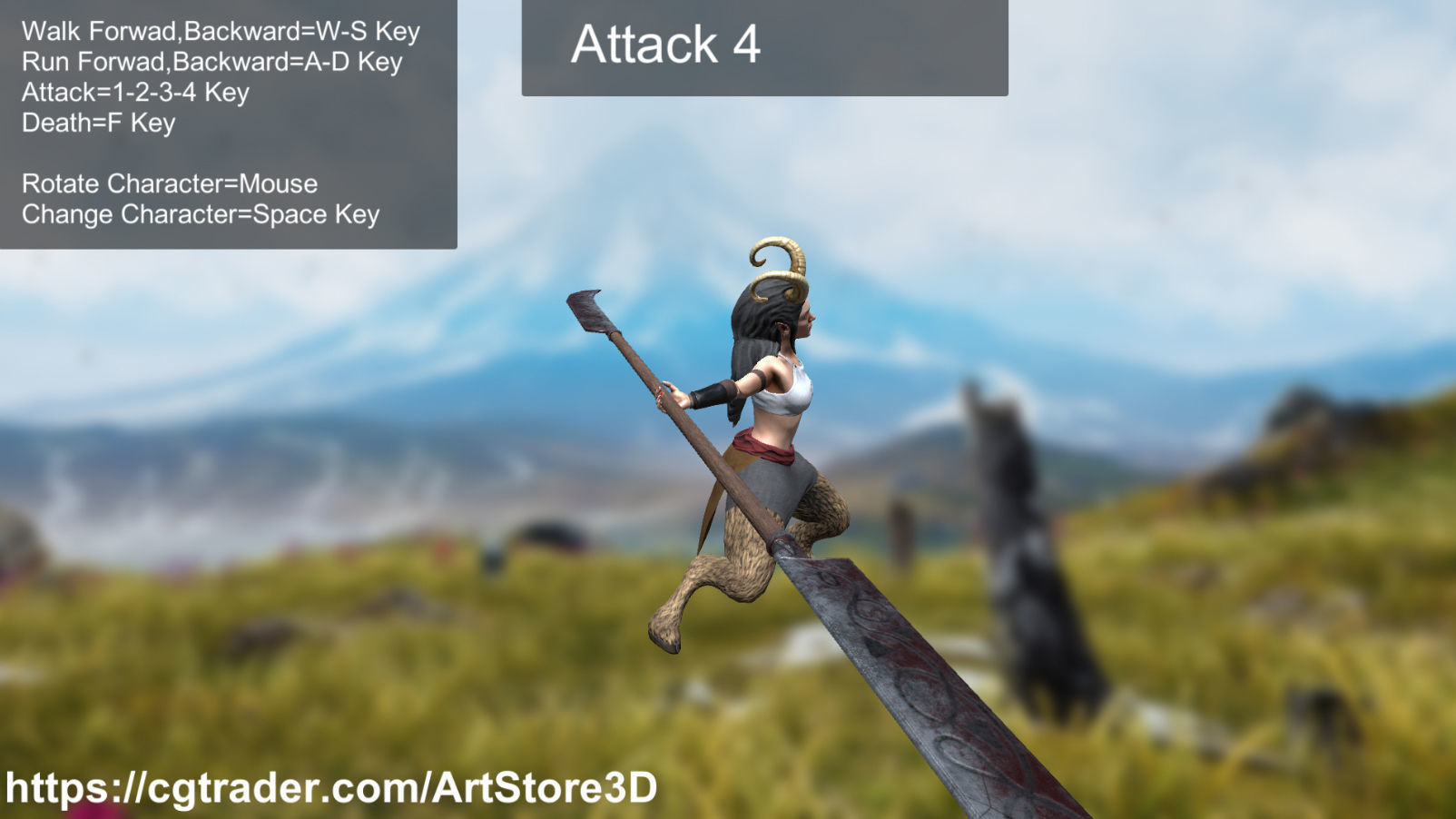 Satyr Pack - Male - Female Low-poly 3D model_65