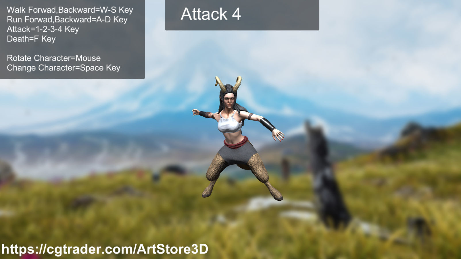 Satyr Pack - Male - Female Low-poly 3D model_82