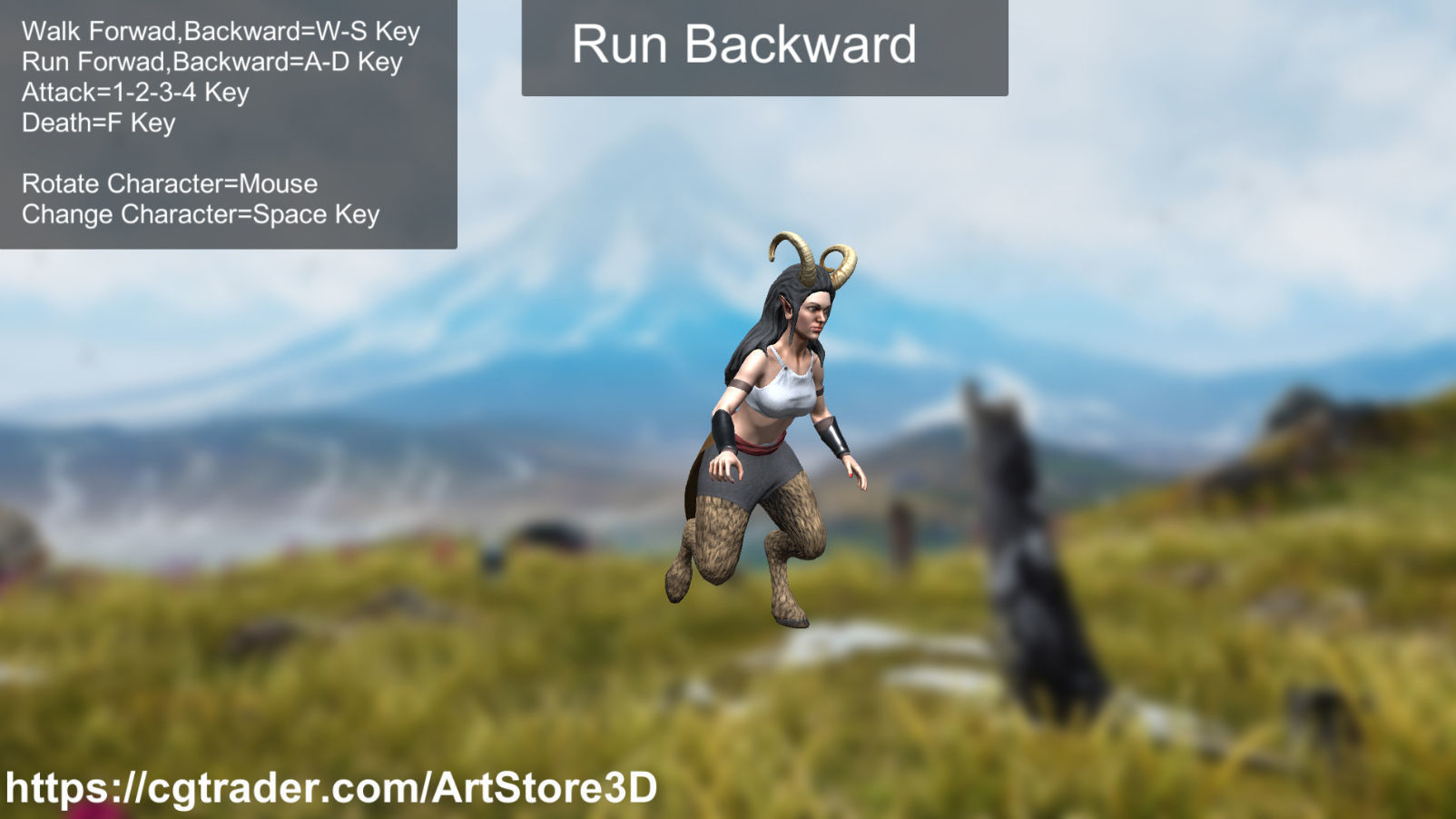 Satyr Pack - Male - Female Low-poly 3D model_78