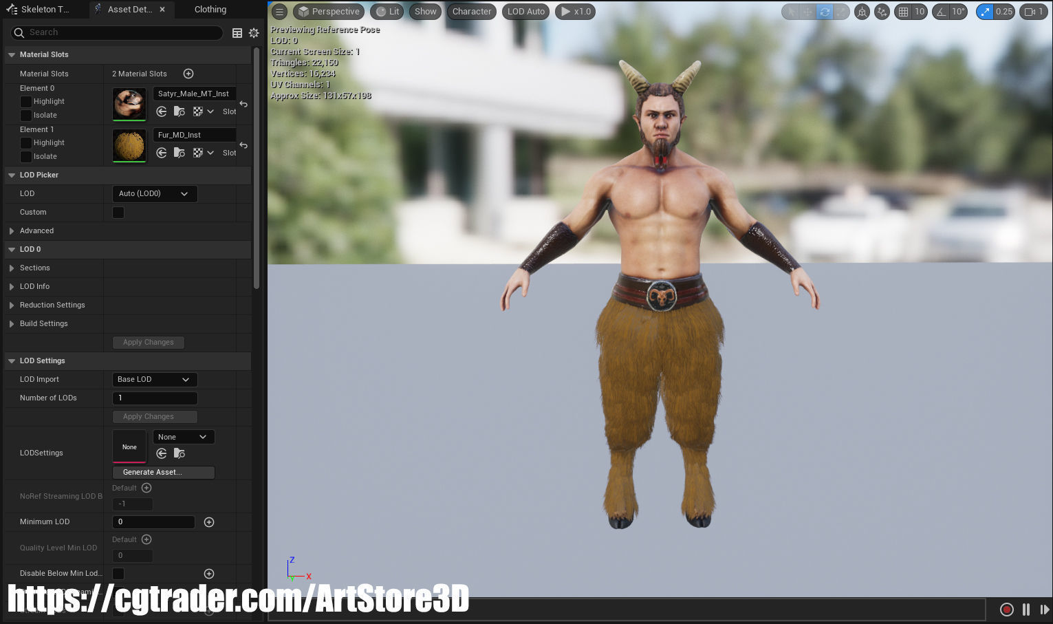 Satyr Pack - Male - Female Low-poly 3D model_41
