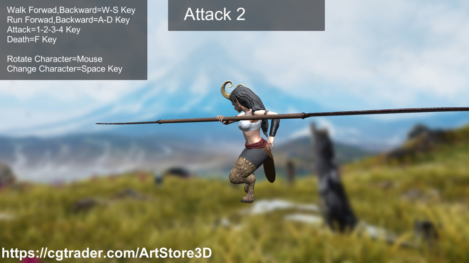 Satyr Pack - Male - Female Low-poly 3D model_73