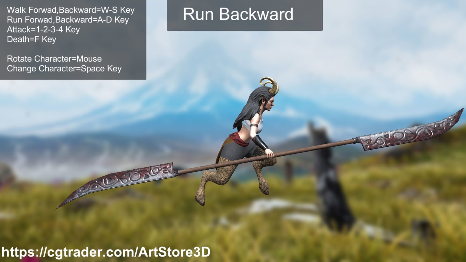 Satyr Pack - Male - Female Low-poly 3D model_71