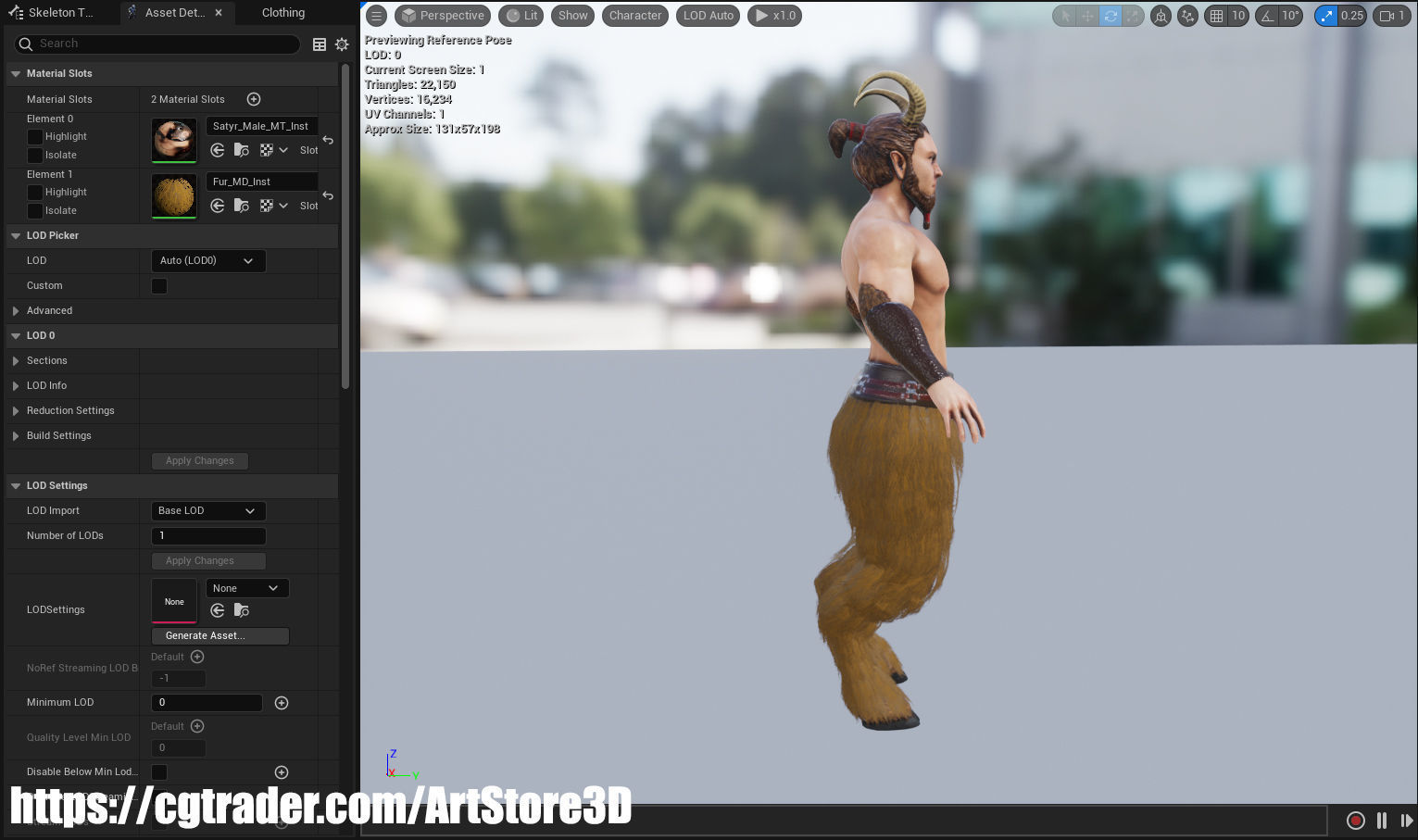 Satyr Pack - Male - Female Low-poly 3D model_40