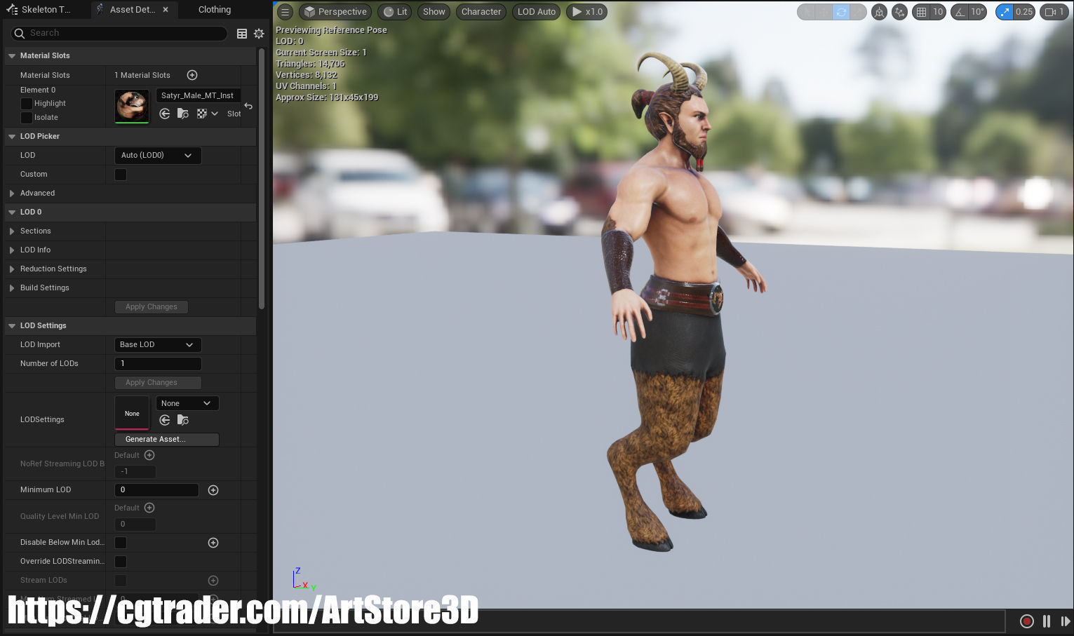 Satyr Pack - Male - Female Low-poly 3D model_42
