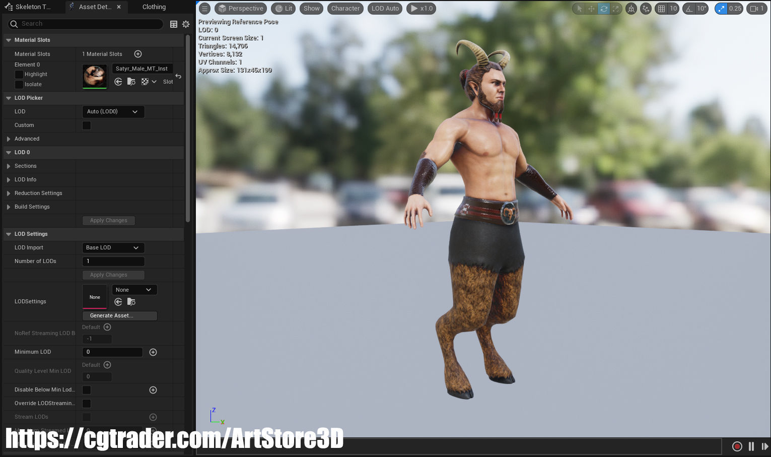 Satyr Pack - Male - Female Low-poly 3D model_36