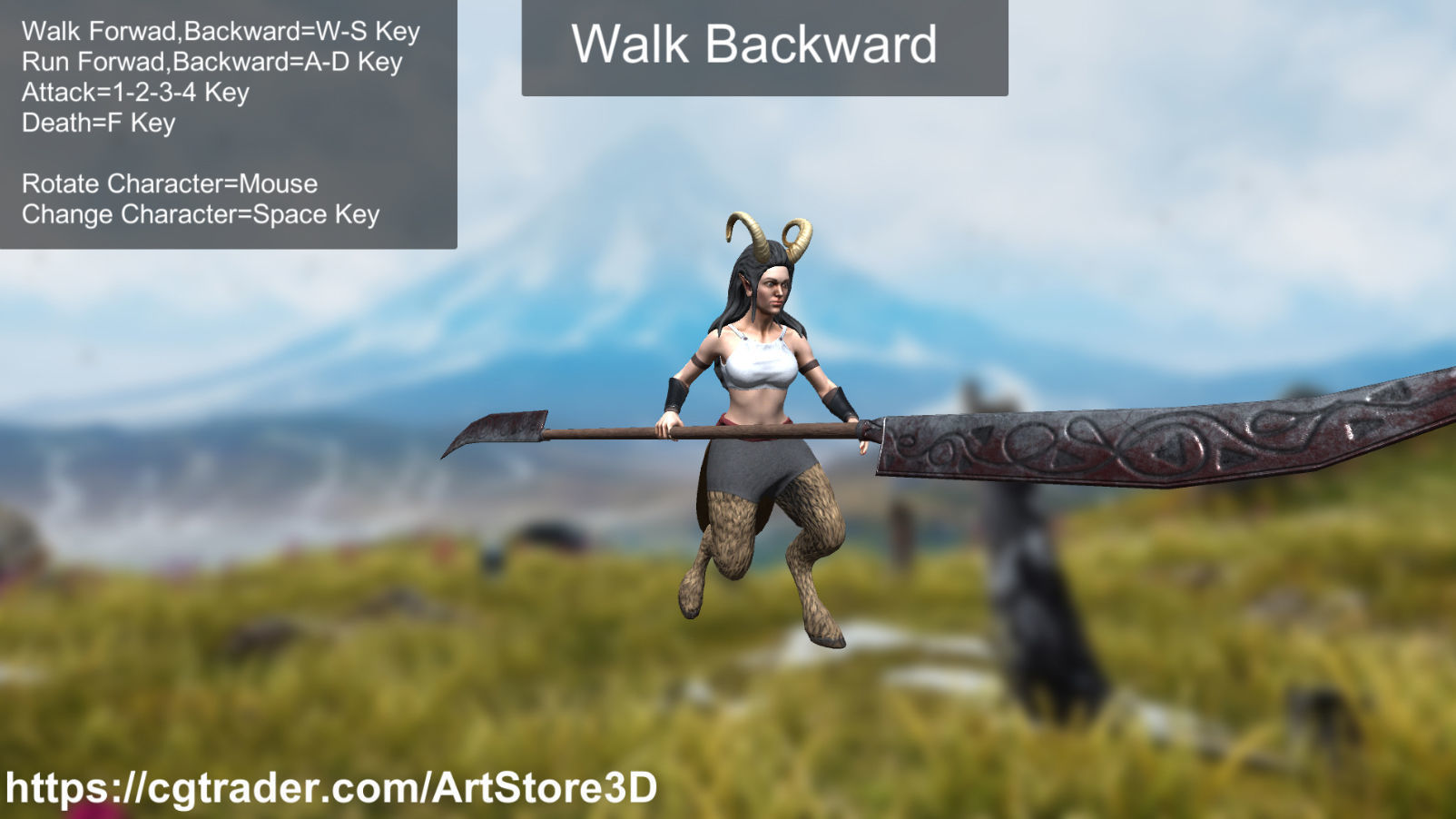 Satyr Pack - Male - Female Low-poly 3D model_69