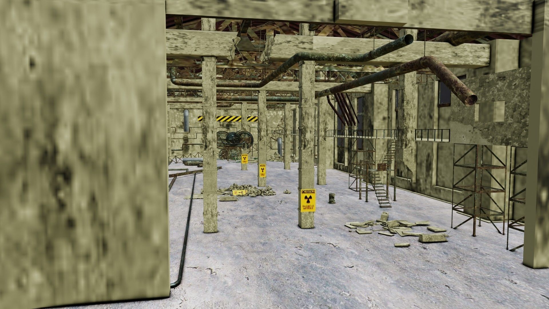 Old Factory building Low-poly 3D model_4