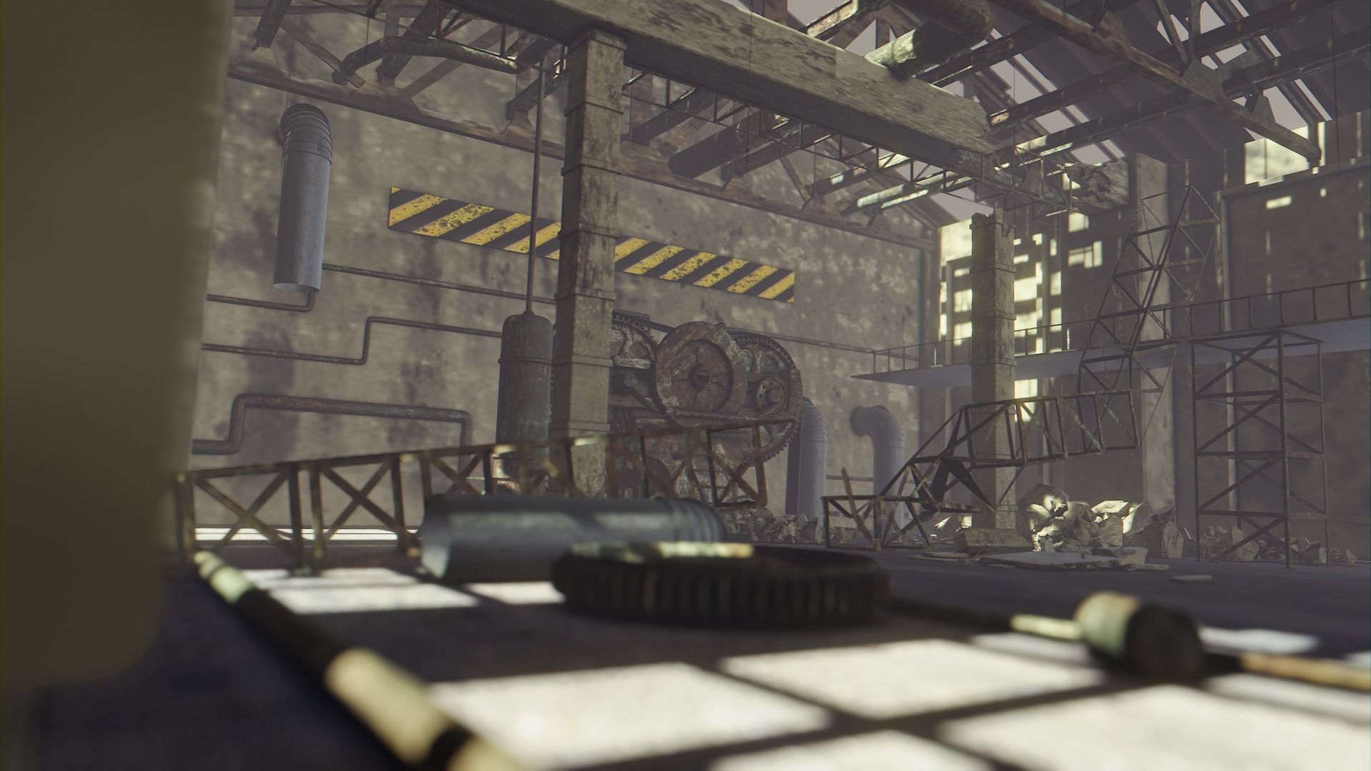 Old Factory building Low-poly 3D model_2