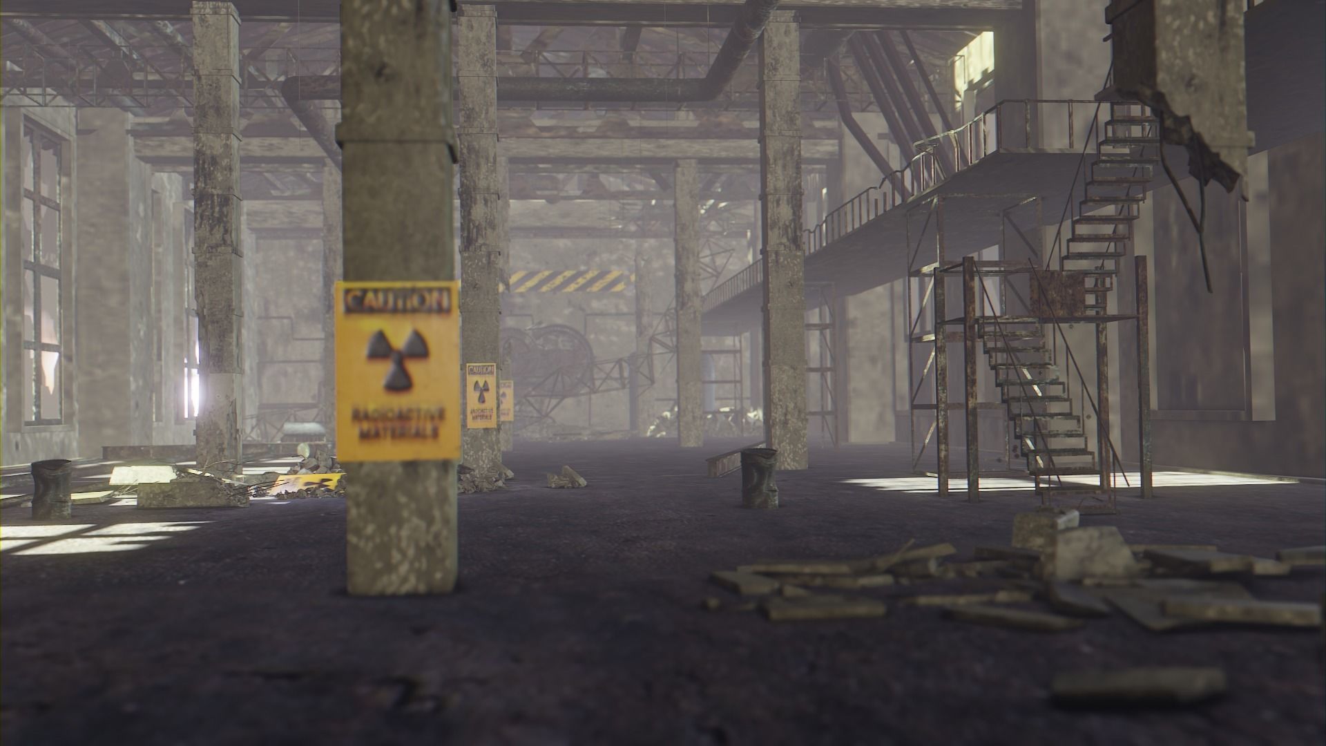 Old Factory building Low-poly 3D model_1