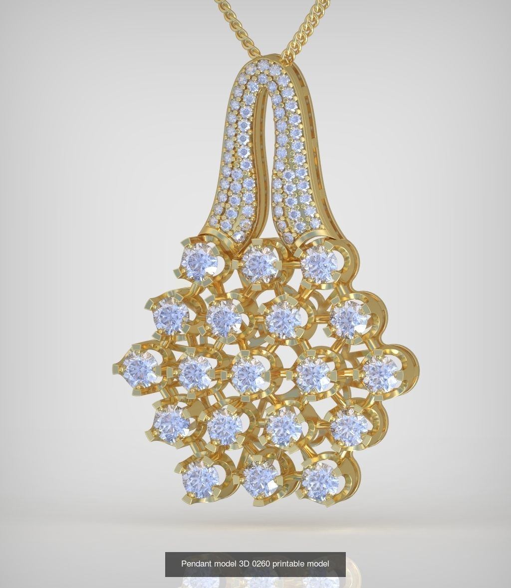 Ring Bracelet Earring and Pendant Set 3D printable model 0101 3D Model Collection_6