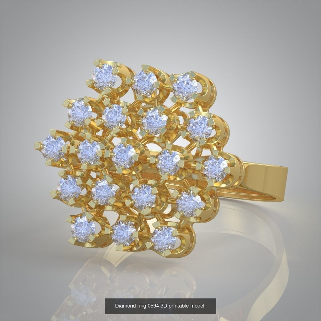 Ring Bracelet Earring and Pendant Set 3D printable model 0101 3D Model Collection_8