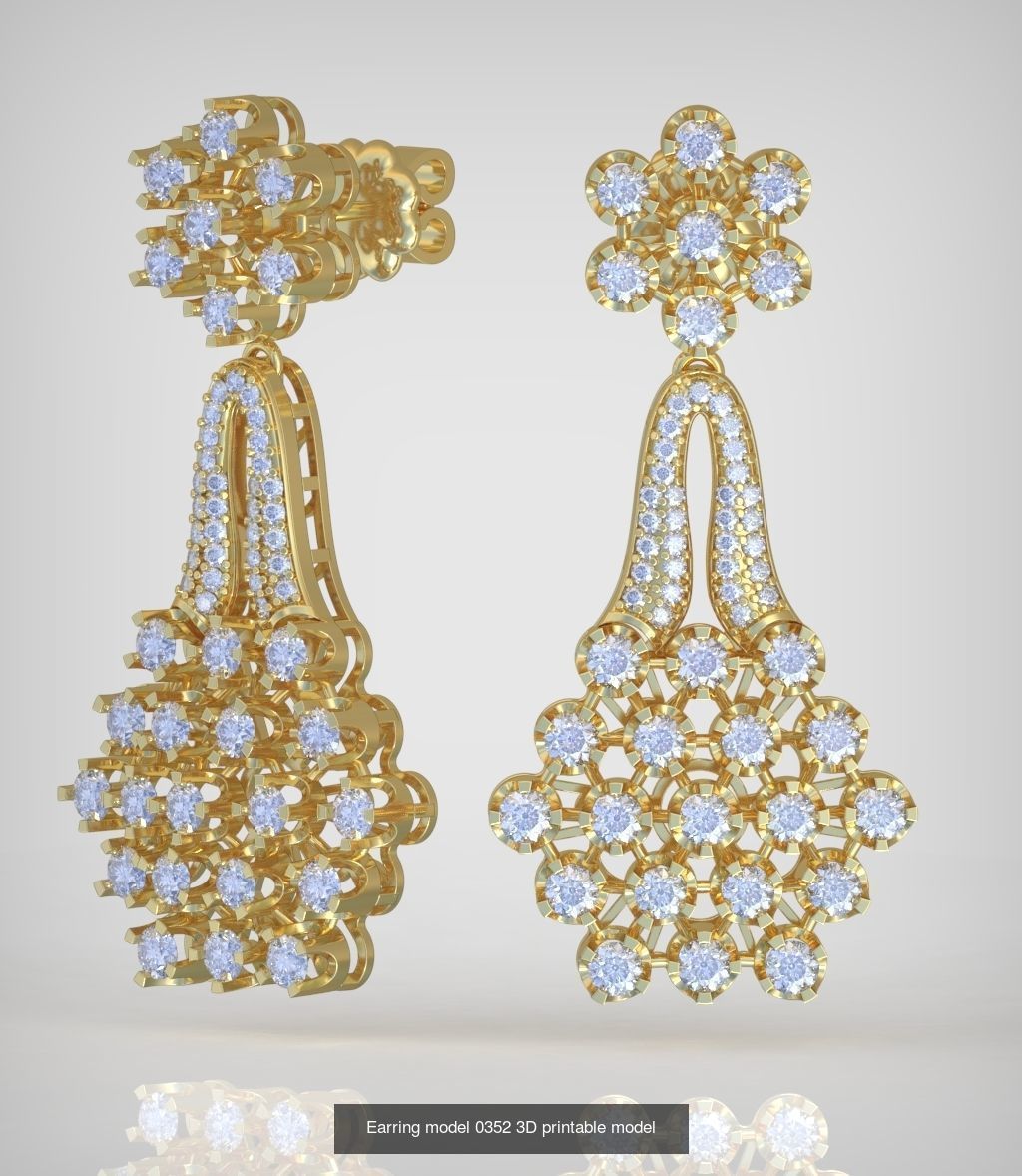 Ring Bracelet Earring and Pendant Set 3D printable model 0101 3D Model Collection_7