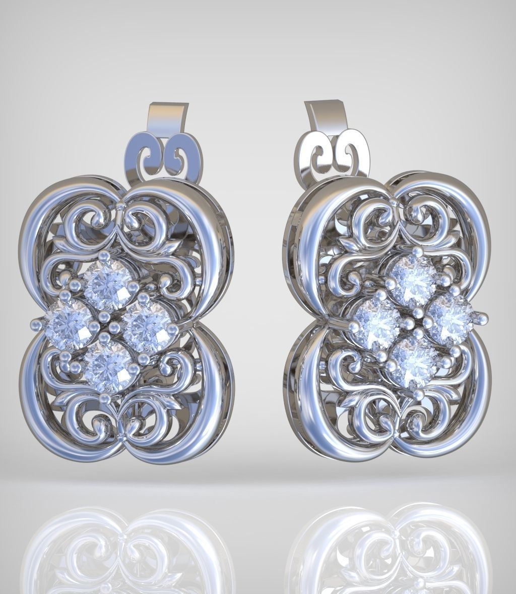 Earring model 0353 3D printable model10 3D print model_2