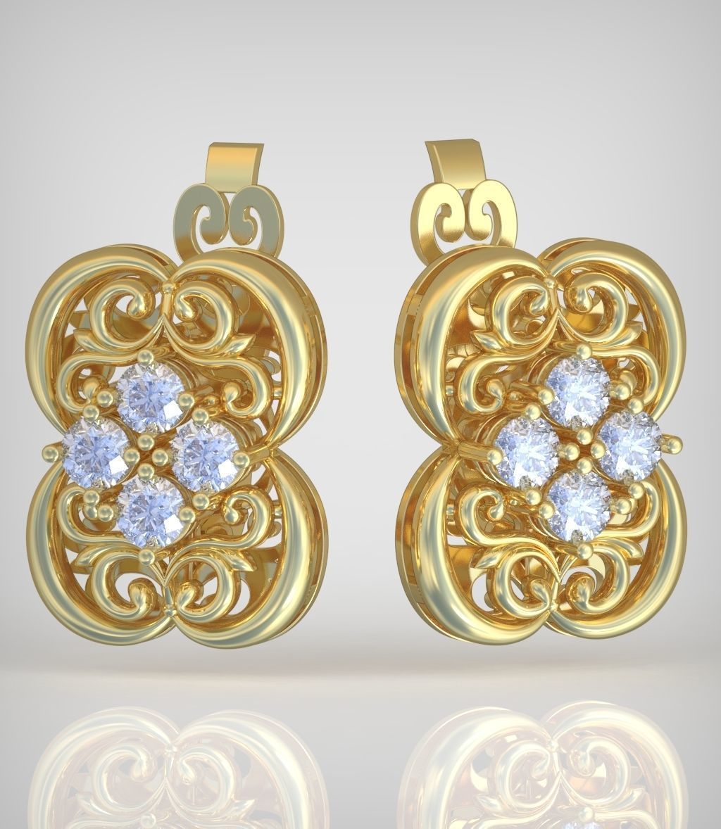 Earring model 0353 3D printable model10 3D print model_3
