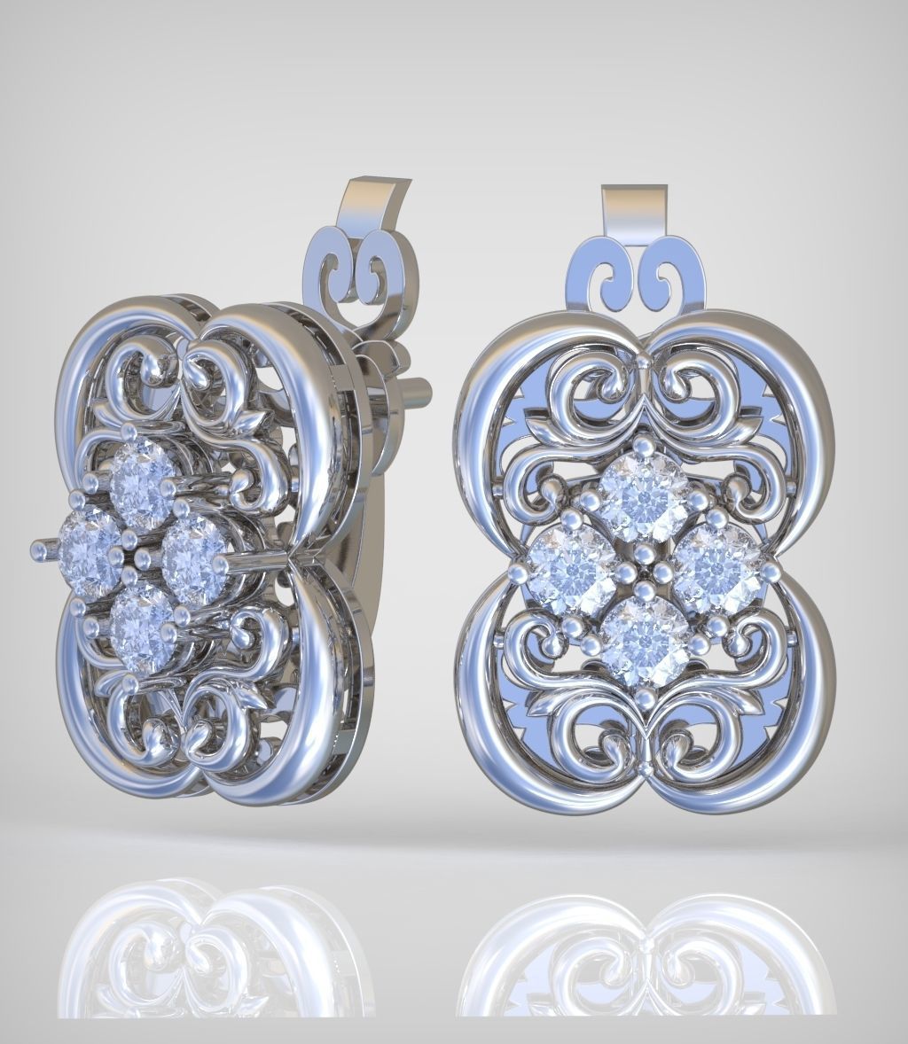 Earring model 0353 3D printable model10 3D print model_1