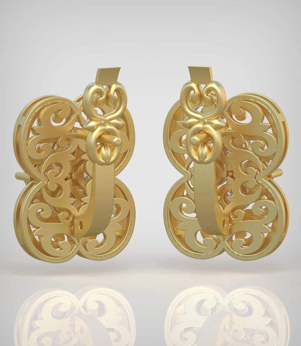 Earring model 0353 3D printable model10 3D print model_4