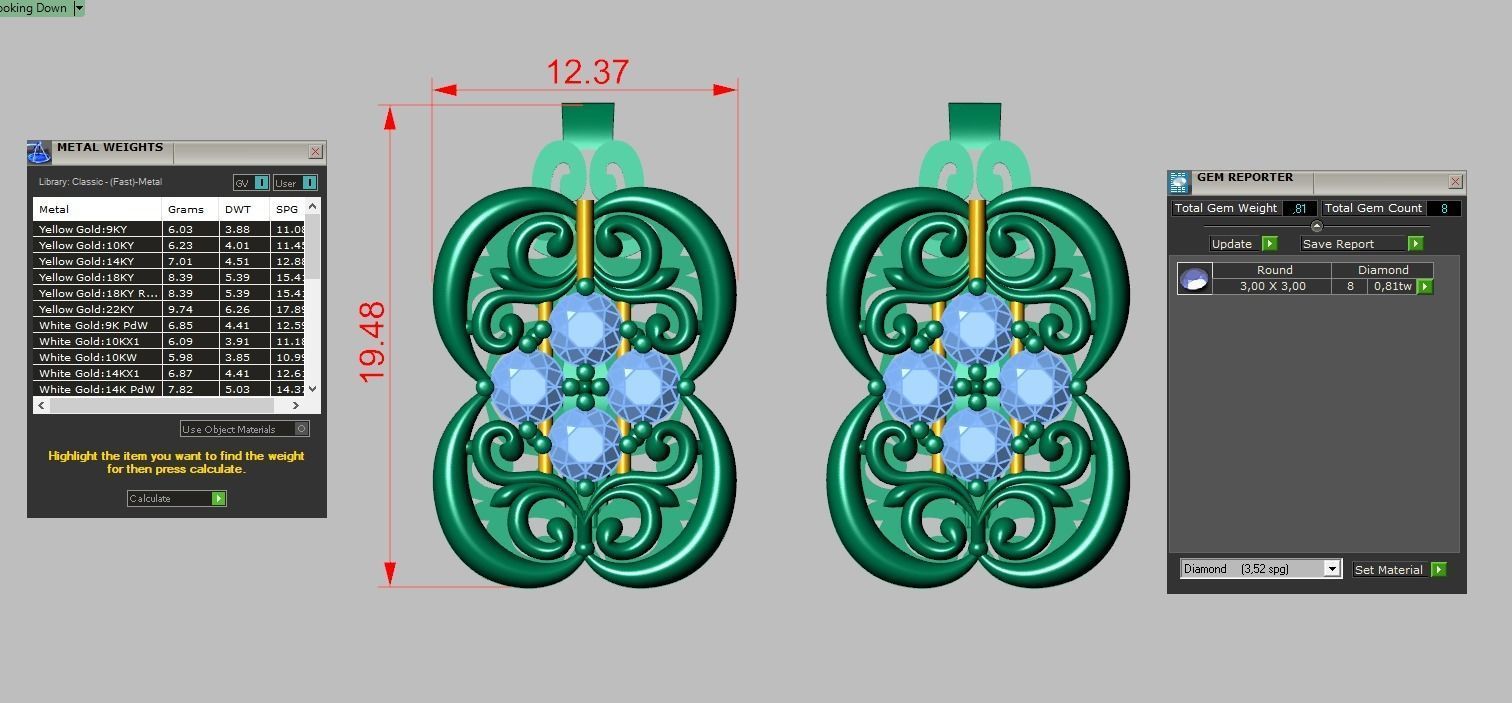 Earring model 0353 3D printable model10 3D print model_12