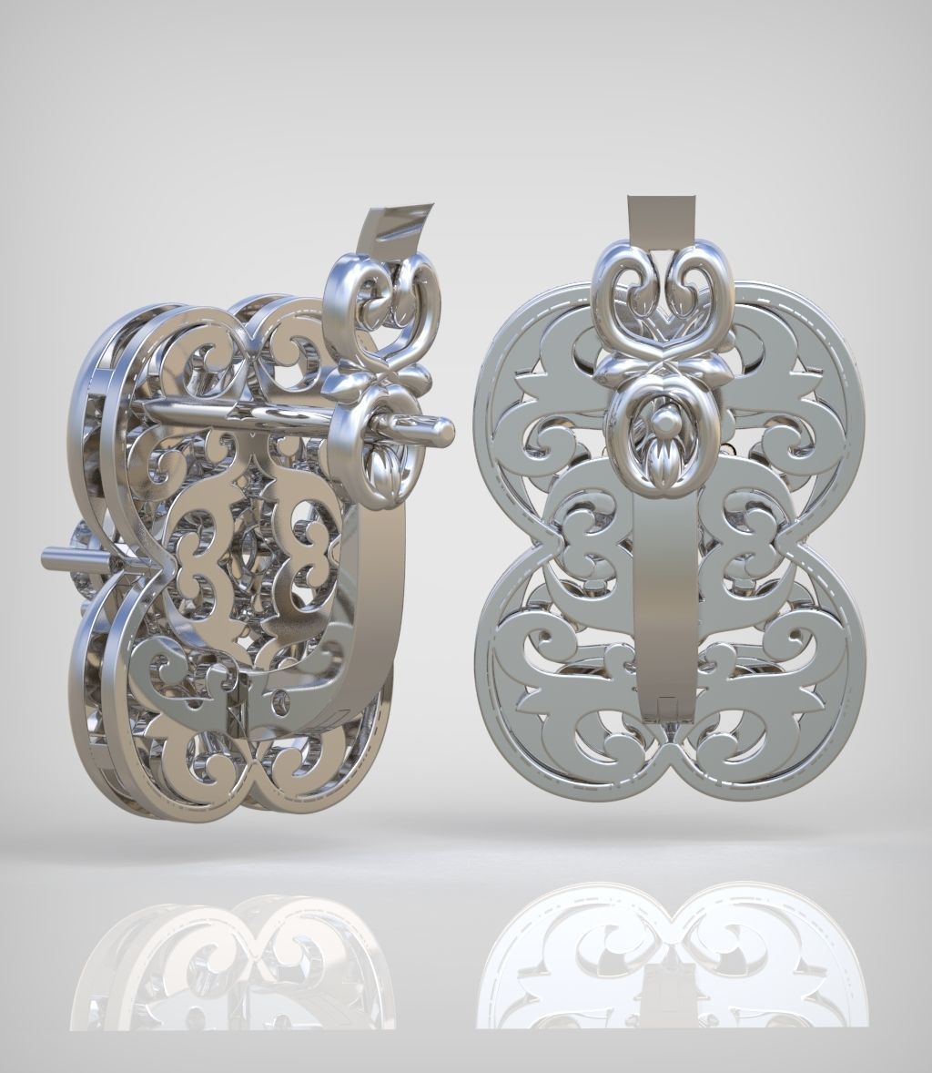 Earring model 0353 3D printable model10 3D print model_7